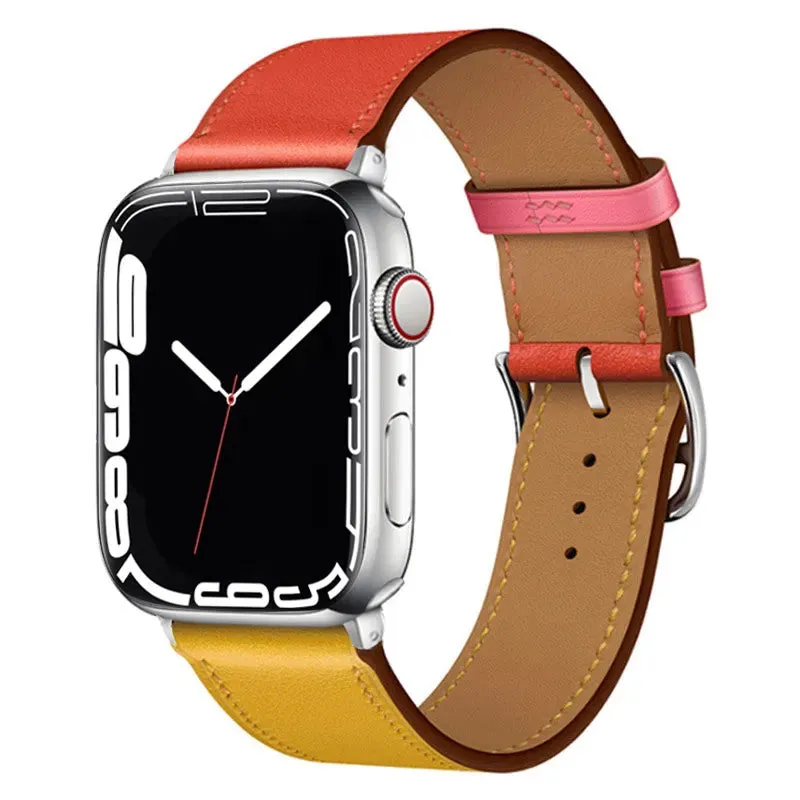 Leather Watch Straps for Apple Watch band 44mm 49mm 45mm 42mm 40mm 41mm 38mm sport bracelet iWatch series Ultra 9-8-7-6-5-4-3-SE