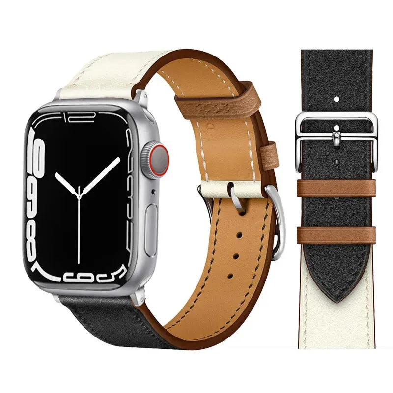 Leather Watch Straps for Apple Watch band 44mm 49mm 45mm 42mm 40mm 41mm 38mm sport bracelet iWatch series Ultra 9-8-7-6-5-4-3-SE