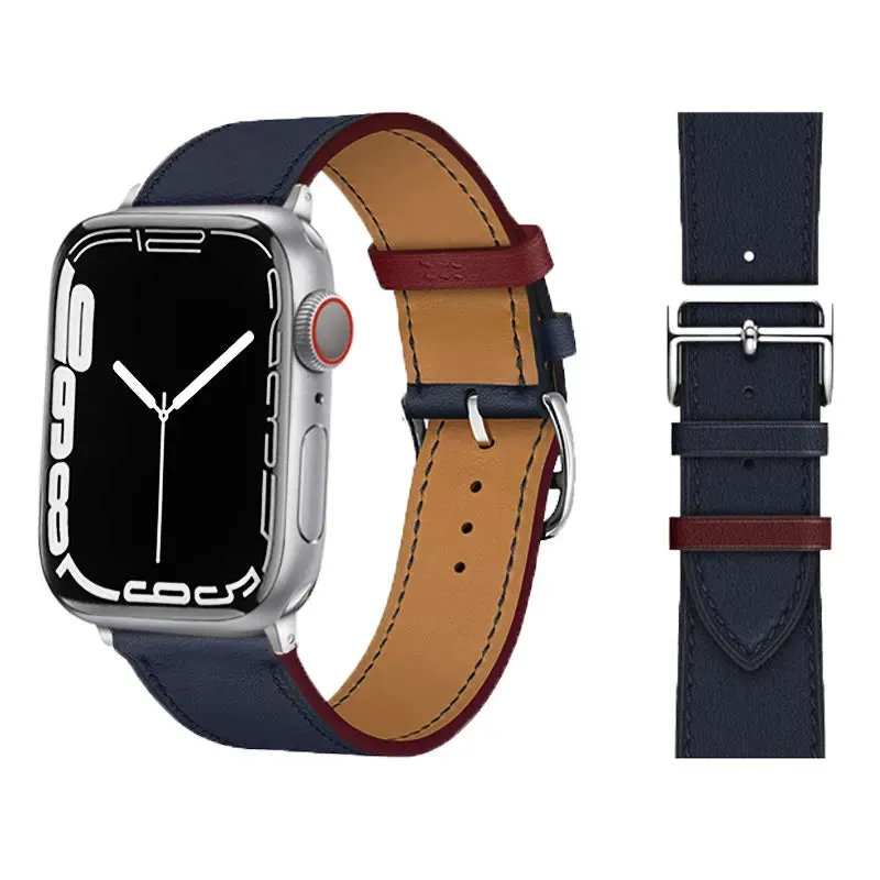 Leather Watch Straps for Apple Watch band 44mm 49mm 45mm 42mm 40mm 41mm 38mm sport bracelet iWatch series Ultra 9-8-7-6-5-4-3-SE