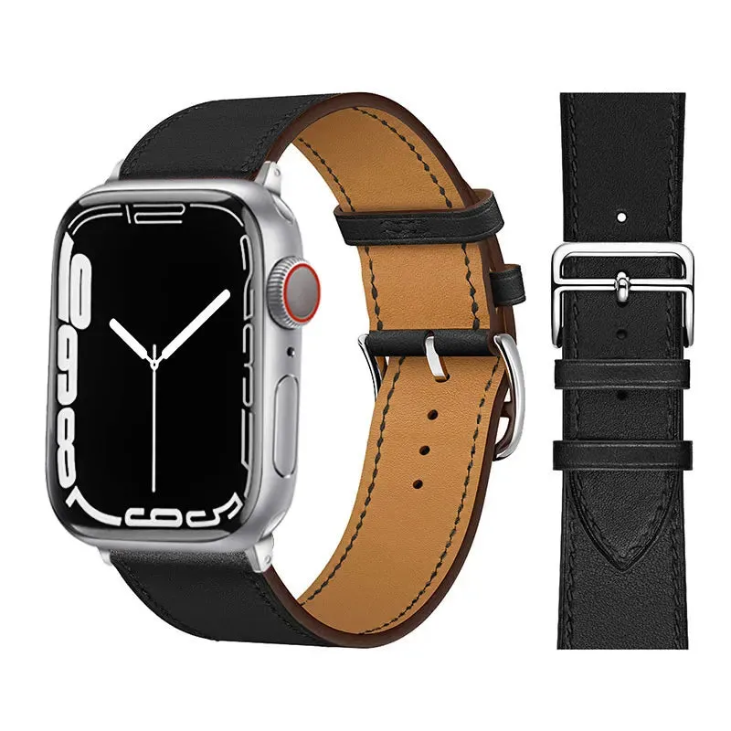 Leather Watch Straps for Apple Watch band 44mm 49mm 45mm 42mm 40mm 41mm 38mm sport bracelet iWatch series Ultra 9-8-7-6-5-4-3-SE
