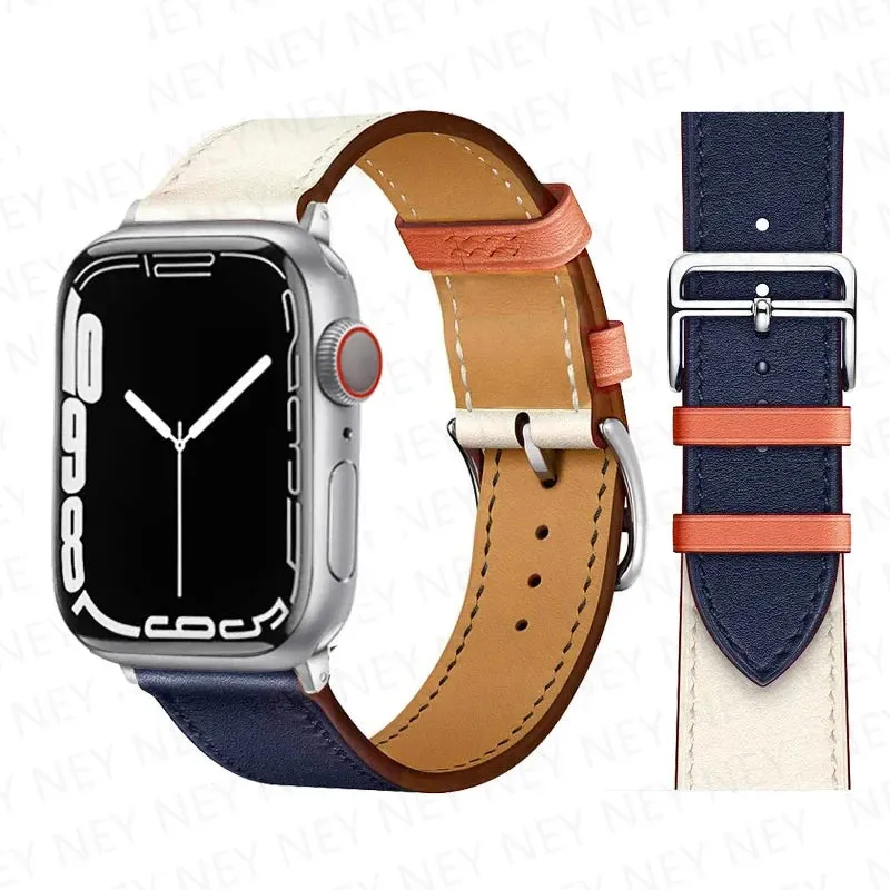 Leather Watch Straps for Apple Watch band 44mm 49mm 45mm 42mm 40mm 41mm 38mm sport bracelet iWatch series Ultra 9-8-7-6-5-4-3-SE