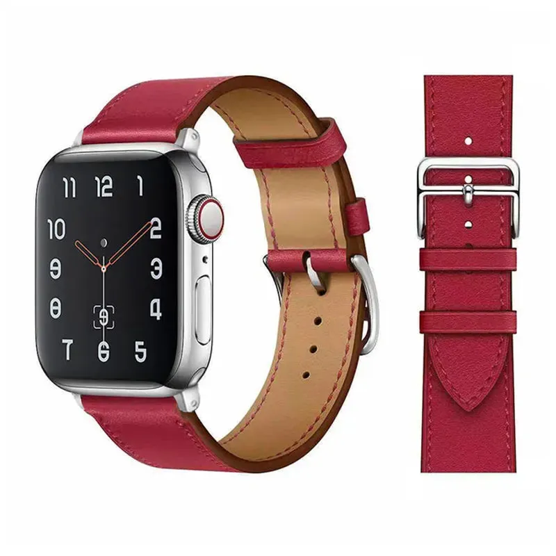 Leather Watch Straps for Apple Watch band 44mm 49mm 45mm 42mm 40mm 41mm 38mm sport bracelet iWatch series Ultra 9-8-7-6-5-4-3-SE