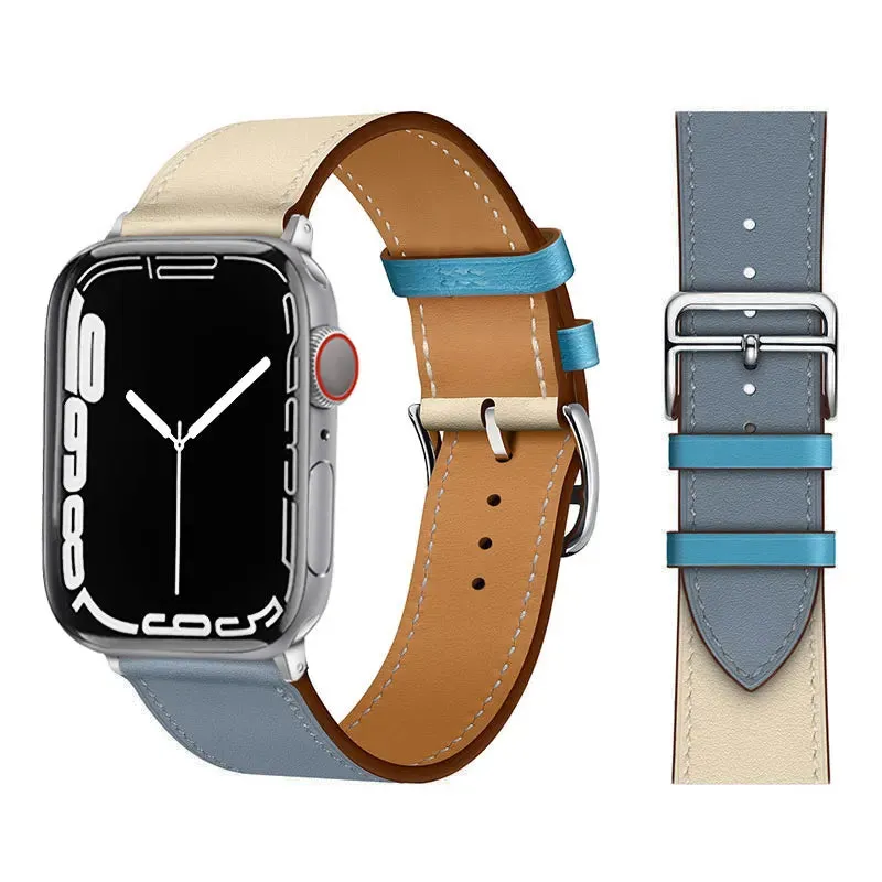 Leather Watch Straps for Apple Watch band 44mm 49mm 45mm 42mm 40mm 41mm 38mm sport bracelet iWatch series Ultra 9-8-7-6-5-4-3-SE