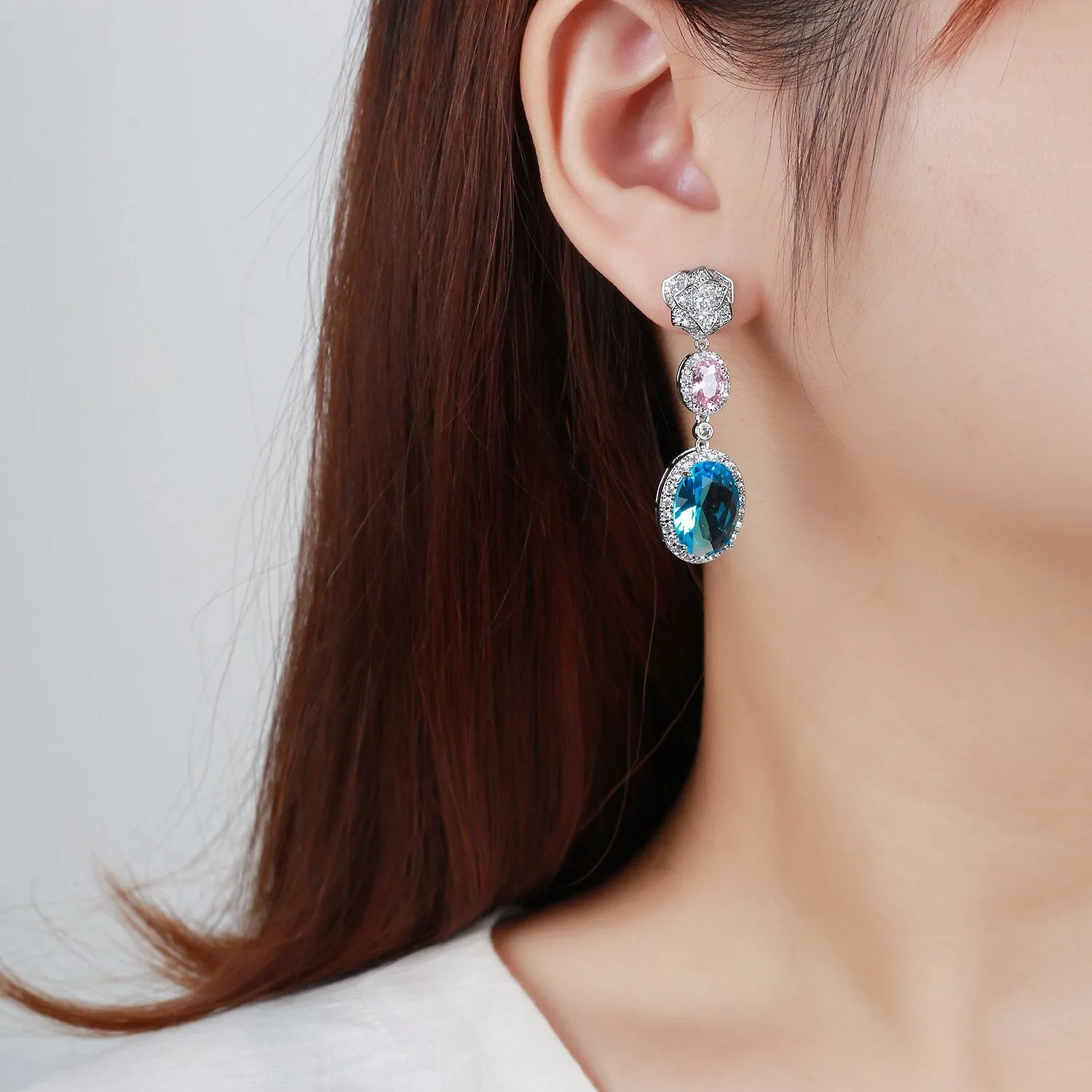 Luxury Cubic Zircon CZ Earrings,Crystals Dangle Earring Birthday Party Wedding Gift Fine New Jewelry CE11599