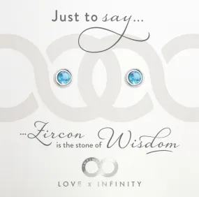 LXI Birthstone Earrings Zircon/December