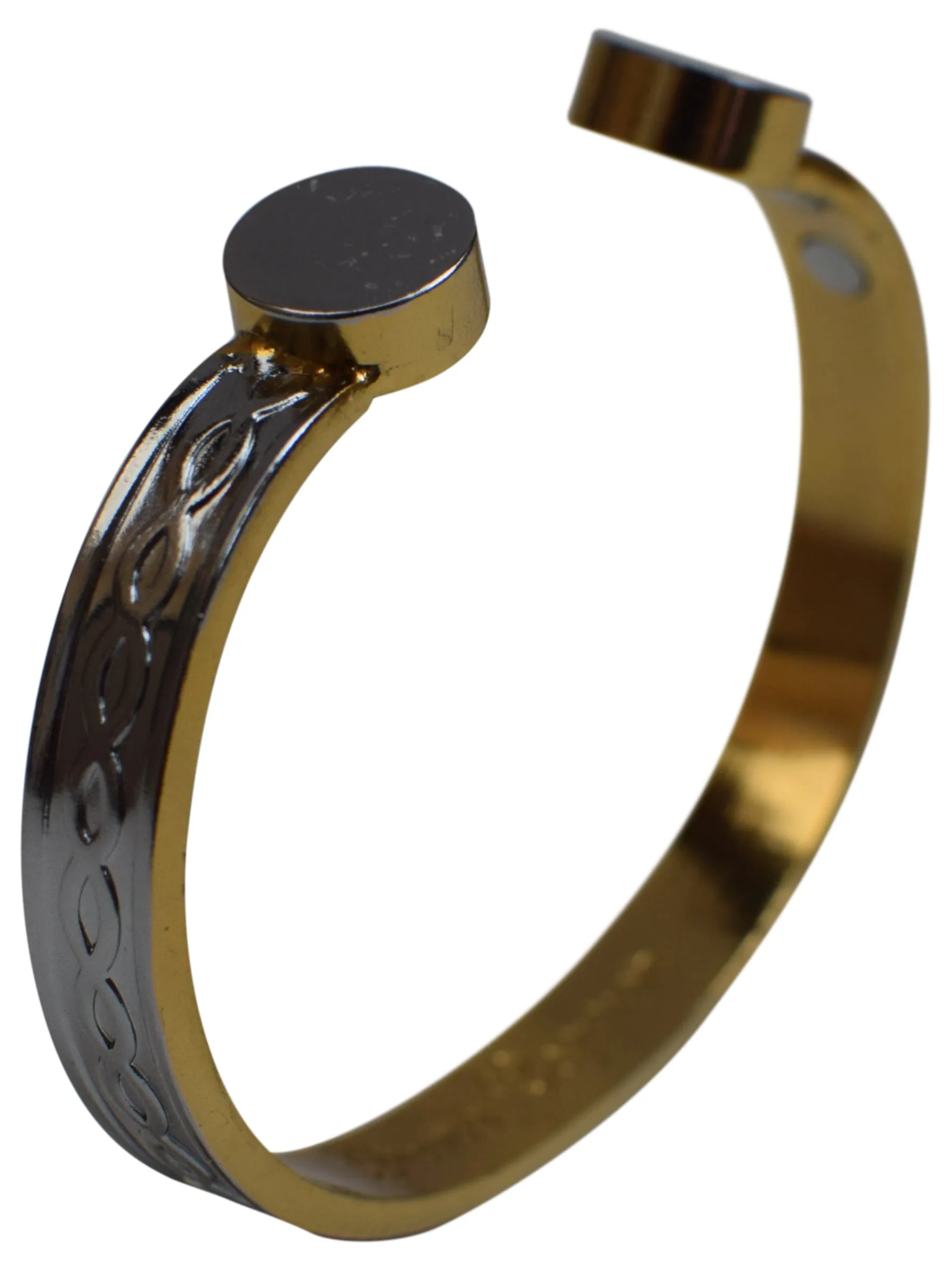 Magnetic Copper Wrist Bracelet Therapy Pain Adjustable Silver Finish