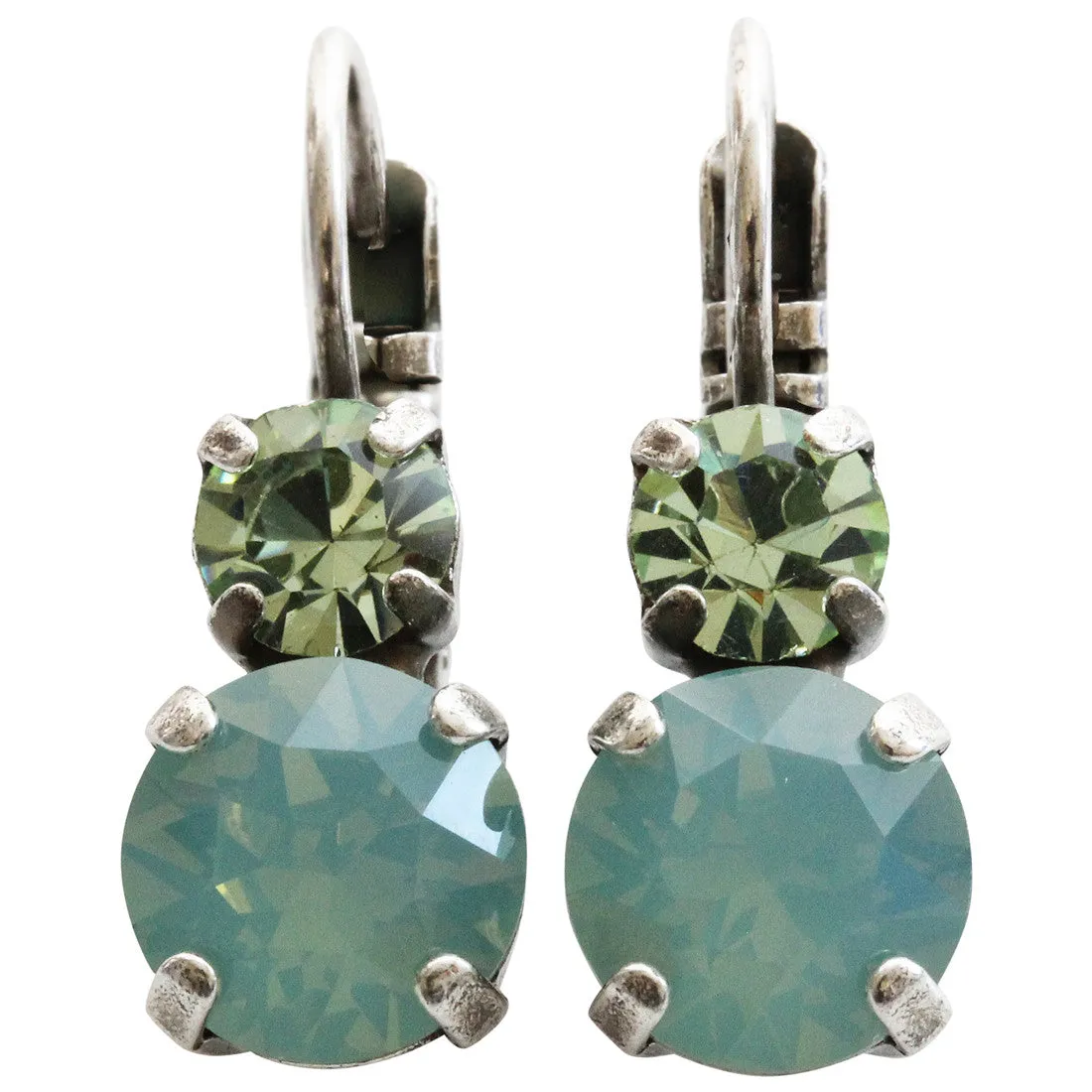 Mariana "Athena" Silver Plated Must-Have Small Double Stone Crystal Earrings, 1190 390