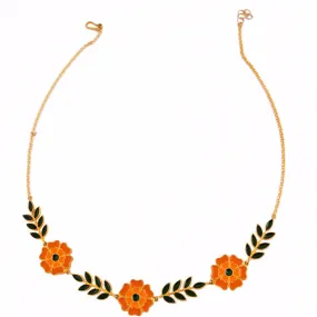 Marigold Enamel Repetative Motif Choker