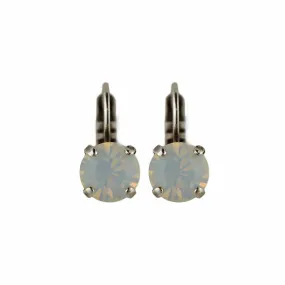 Medium Everyday Leverback Earrings in "White Opal" *Custom*