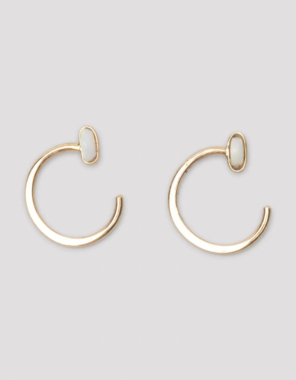 melissa joy manning bezel wrapped opal hug hoop earrings