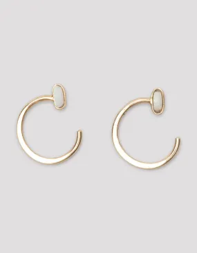 melissa joy manning bezel wrapped opal hug hoop earrings