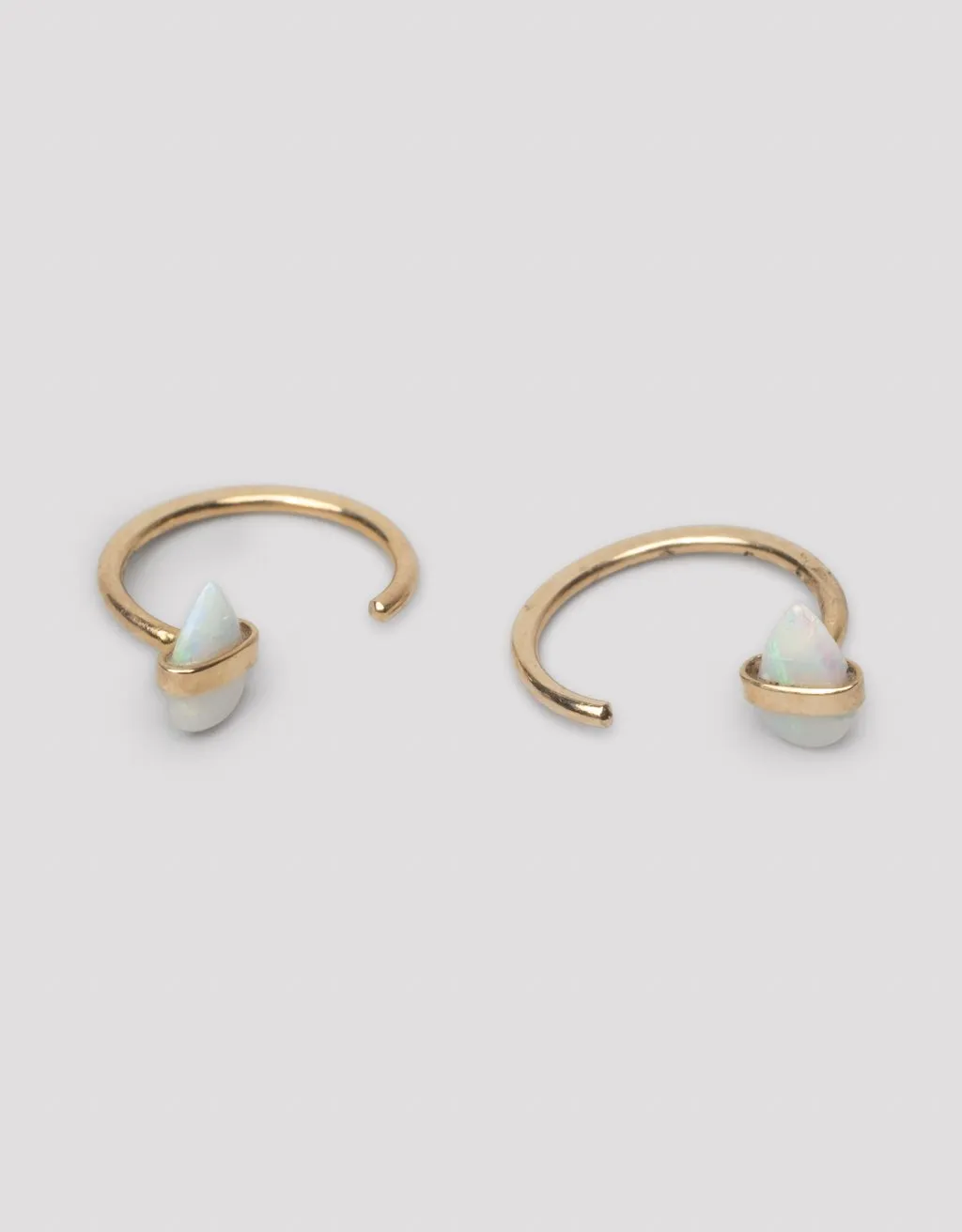 melissa joy manning bezel wrapped opal hug hoop earrings
