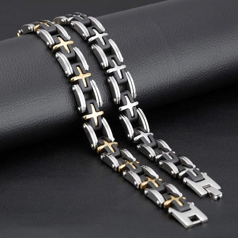 Men's Cross Bracelet <br> Cross Link