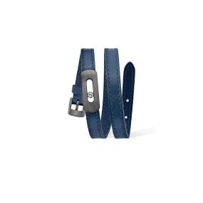 MESSIKA, MY MOVE LEATHER BRACELET, CHINA BLUE, DARK GREY TITANIUM