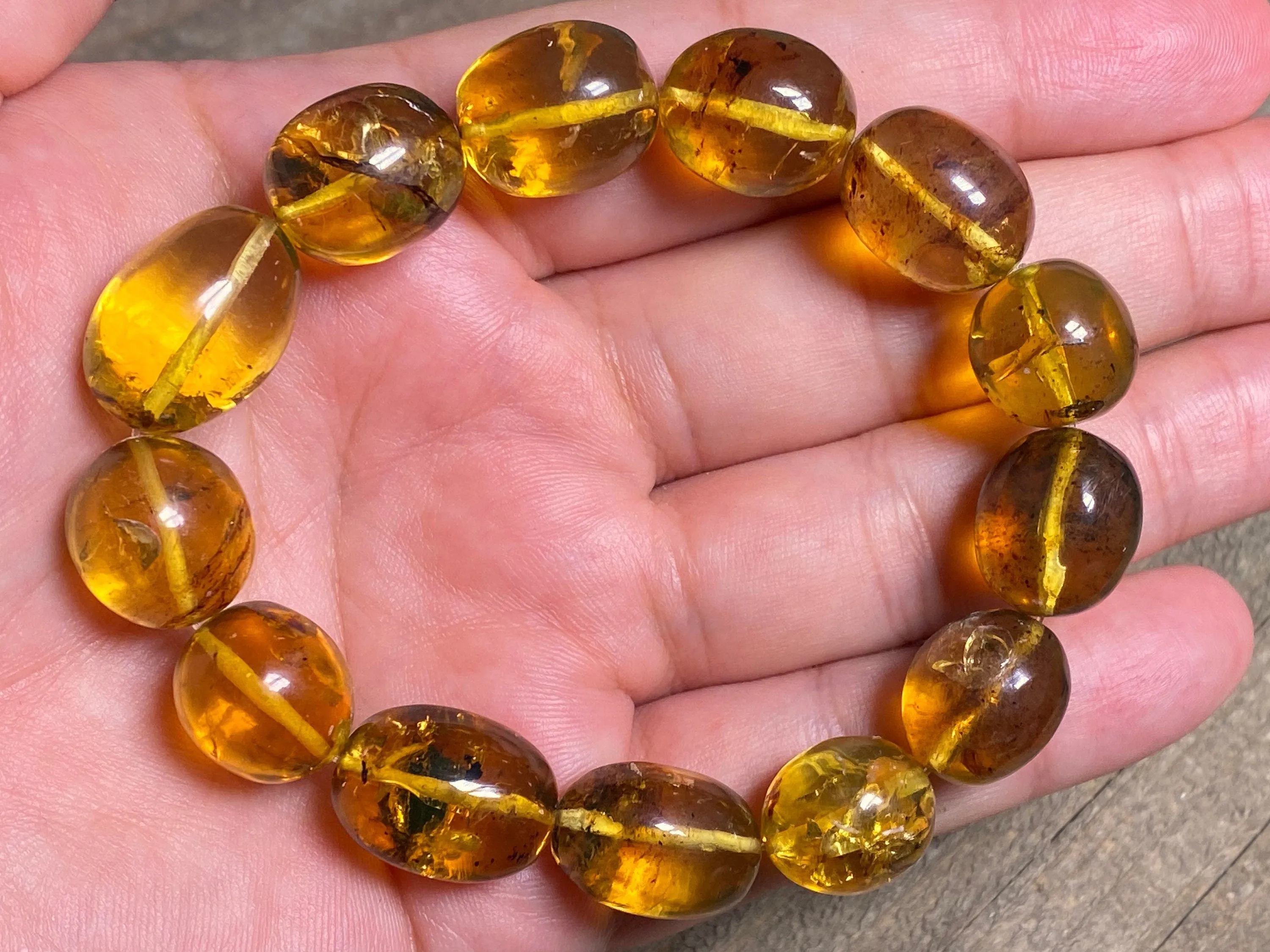 Mexican AMBER Crystal Bracelet - Beaded Bracelet, Handmade Jewelry, Healing Crystals and Stones, 48232