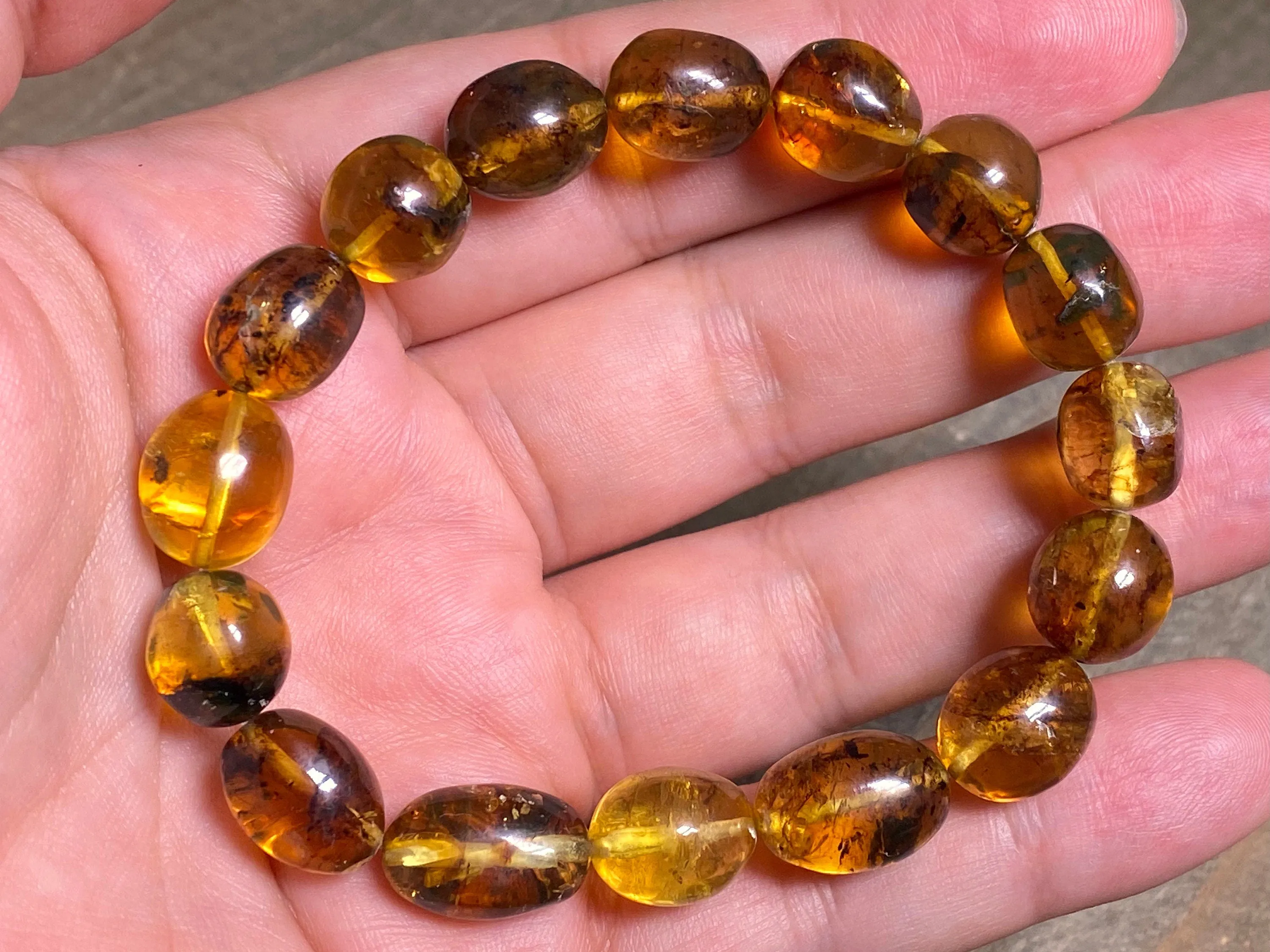 Mexican AMBER Crystal Bracelet - Beaded Bracelet, Handmade Jewelry, Healing Crystals and Stones, 48240