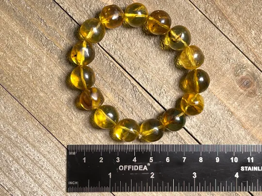 Mexican AMBER Crystal Bracelet - Beaded Bracelet, Handmade Jewelry, Healing Crystals and Stones, 48439