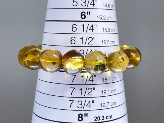 Mexican AMBER Crystal Bracelet - Beaded Bracelet, Handmade Jewelry, Healing Crystals and Stones, 48439