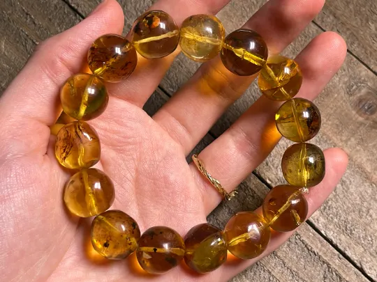 Mexican AMBER Crystal Bracelet - Beaded Bracelet, Handmade Jewelry, Healing Crystals and Stones, 48439