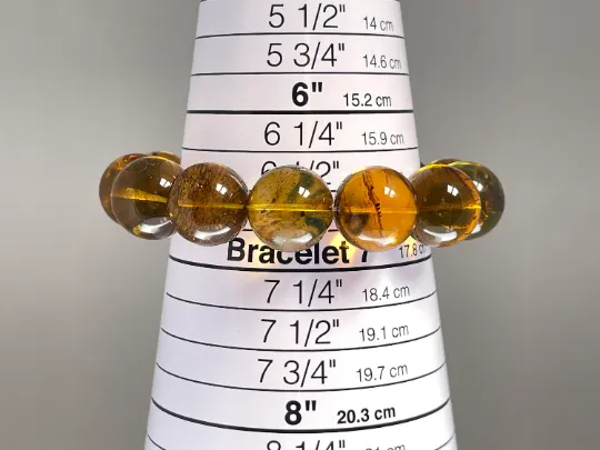 Mexican AMBER Crystal Bracelet - Beaded Bracelet, Handmade Jewelry, Healing Crystals and Stones, 48452