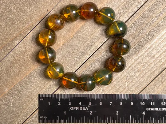 Mexican AMBER Crystal Bracelet - Beaded Bracelet, Handmade Jewelry, Healing Crystals and Stones, 48452