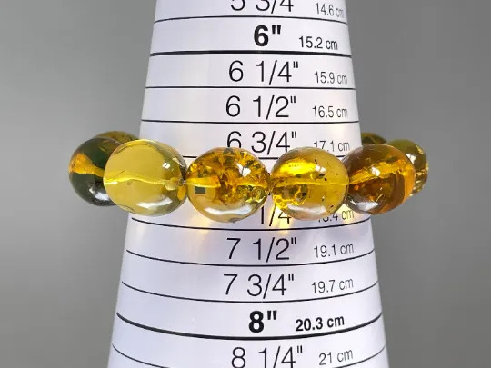 Mexican AMBER Crystal Bracelet - Beaded Bracelet, Handmade Jewelry, Healing Crystals and Stones, 48455