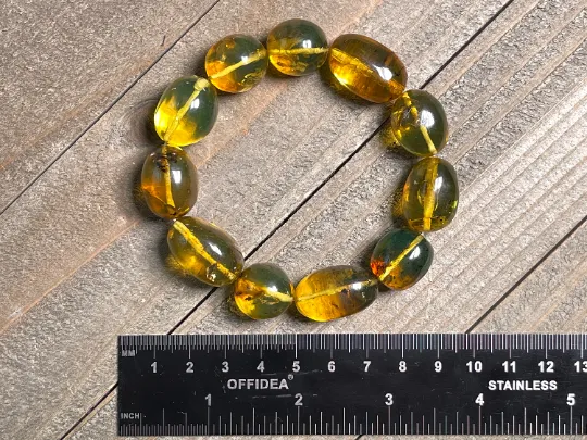 Mexican AMBER Crystal Bracelet - Beaded Bracelet, Handmade Jewelry, Healing Crystals and Stones, 48455