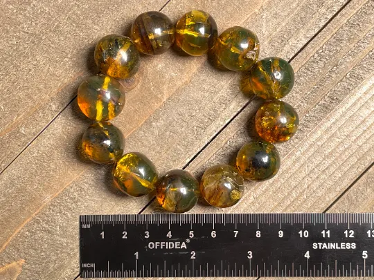 Mexican AMBER Crystal Bracelet - Beaded Bracelet, Handmade Jewelry, Healing Crystals and Stones, 48458
