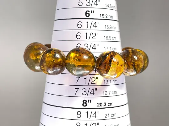 Mexican AMBER Crystal Bracelet - Beaded Bracelet, Handmade Jewelry, Healing Crystals and Stones, 48458