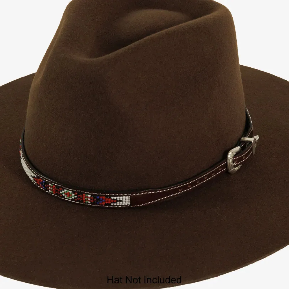 Mika | Beaded Leather Hat Band