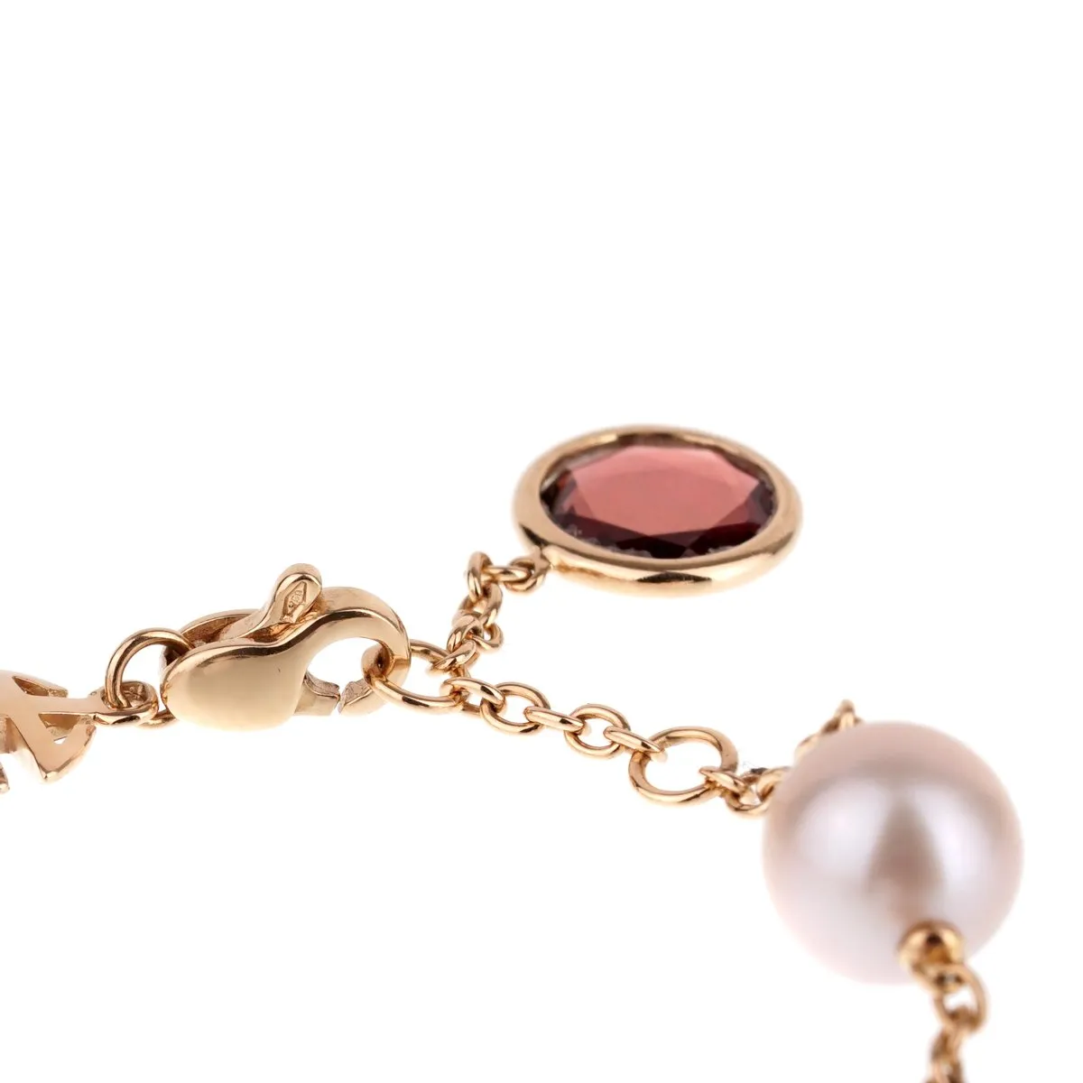 Mimi Milano Garnet & Pearl Rose Gold Bracelet