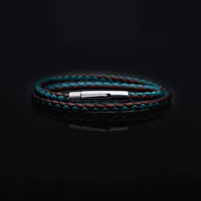 Mix Turquoise, Burgundy Leather Wrap Bracelet