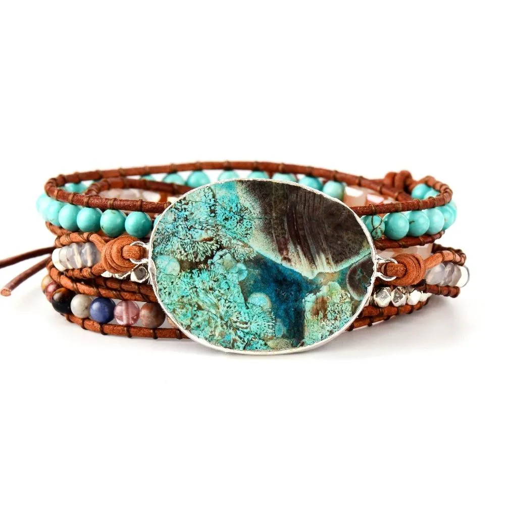 Mixed Natural Gilded Stone Bracelet