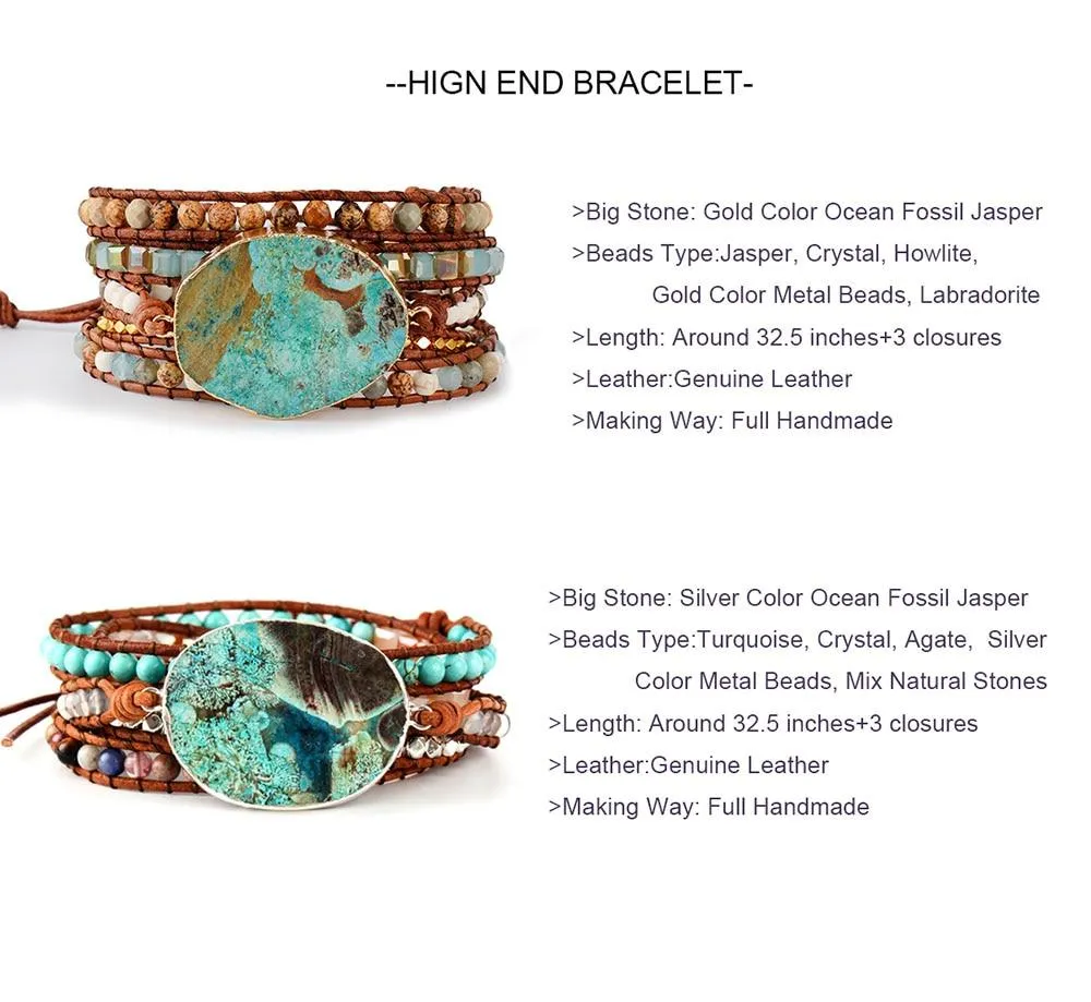 Mixed Natural Gilded Stone Bracelet