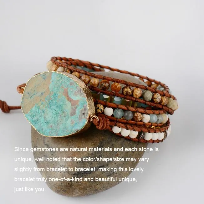 Mixed Natural Gilded Stone Bracelet