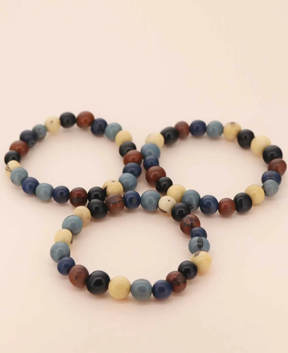 Mixed Shades Açaí Bead Stretch Bracelets