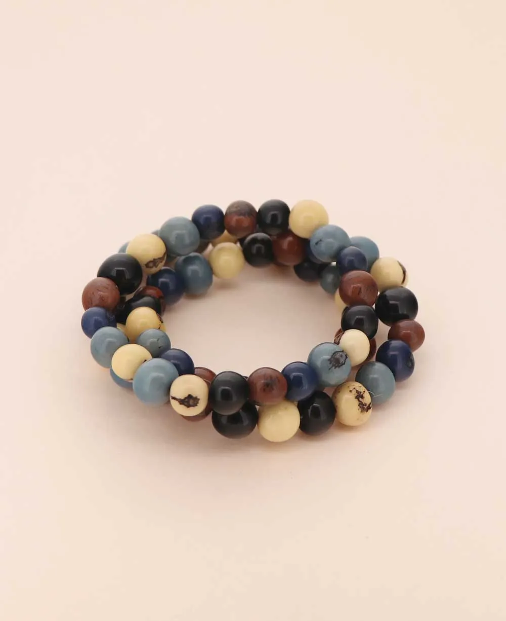 Mixed Shades Açaí Bead Stretch Bracelets