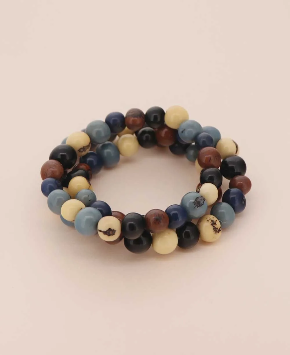 Mixed Shades Açaí Bead Stretch Bracelets