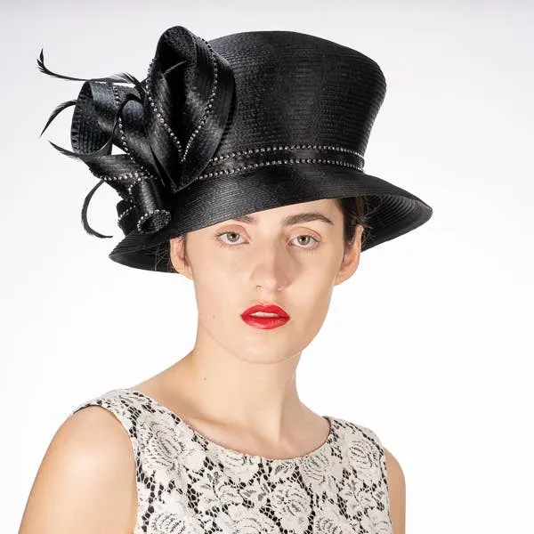 Mushroom Crown Satin Ribbon Hat: White