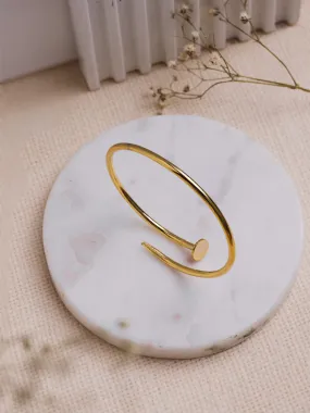Nail Brass Adjustable Bracelet (Anti Tarnish)