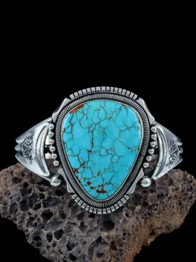 Native American #8 Turquoise Sterling Silver Cuff Bracelet