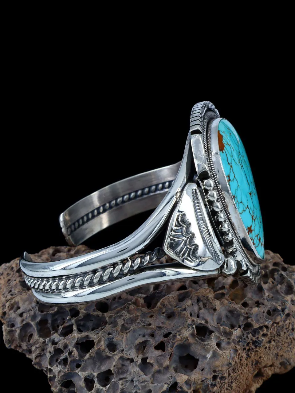 Native American #8 Turquoise Sterling Silver Cuff Bracelet