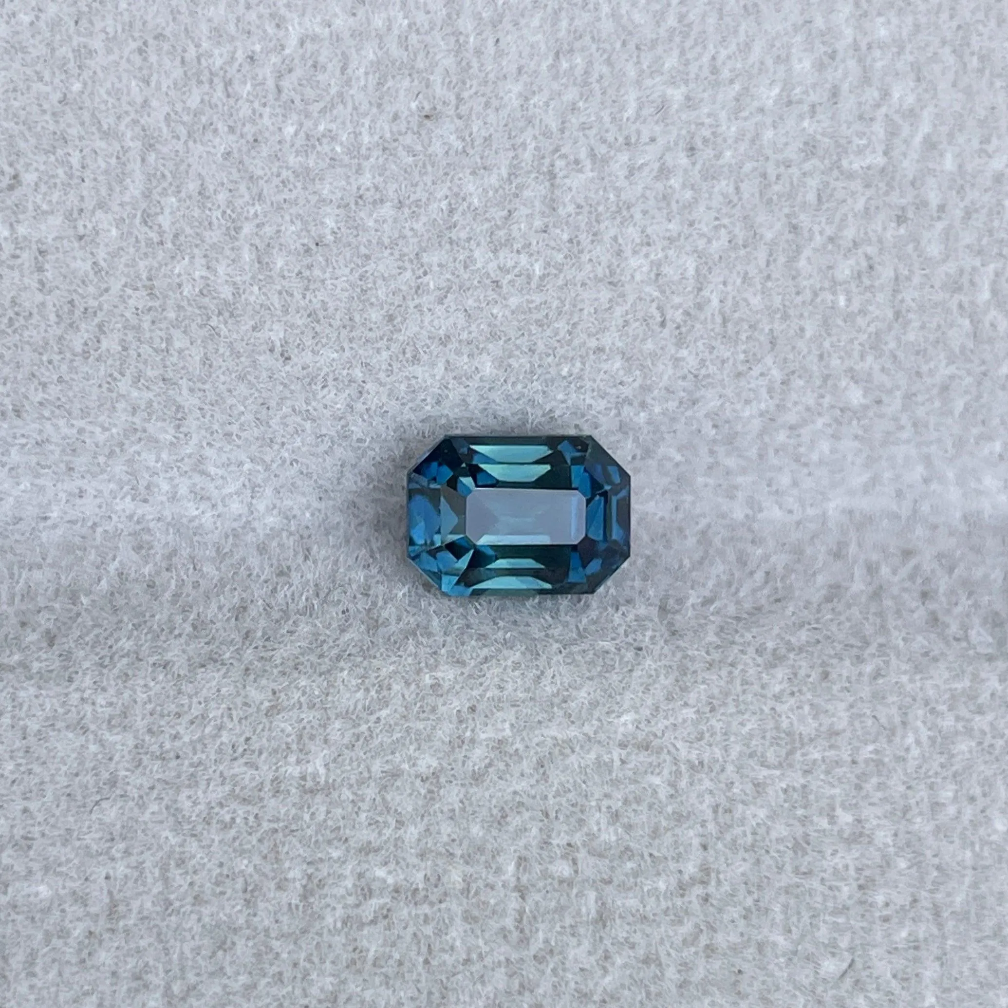Natural Blue Green Sapphire Emerald Cut 1.13 Carat