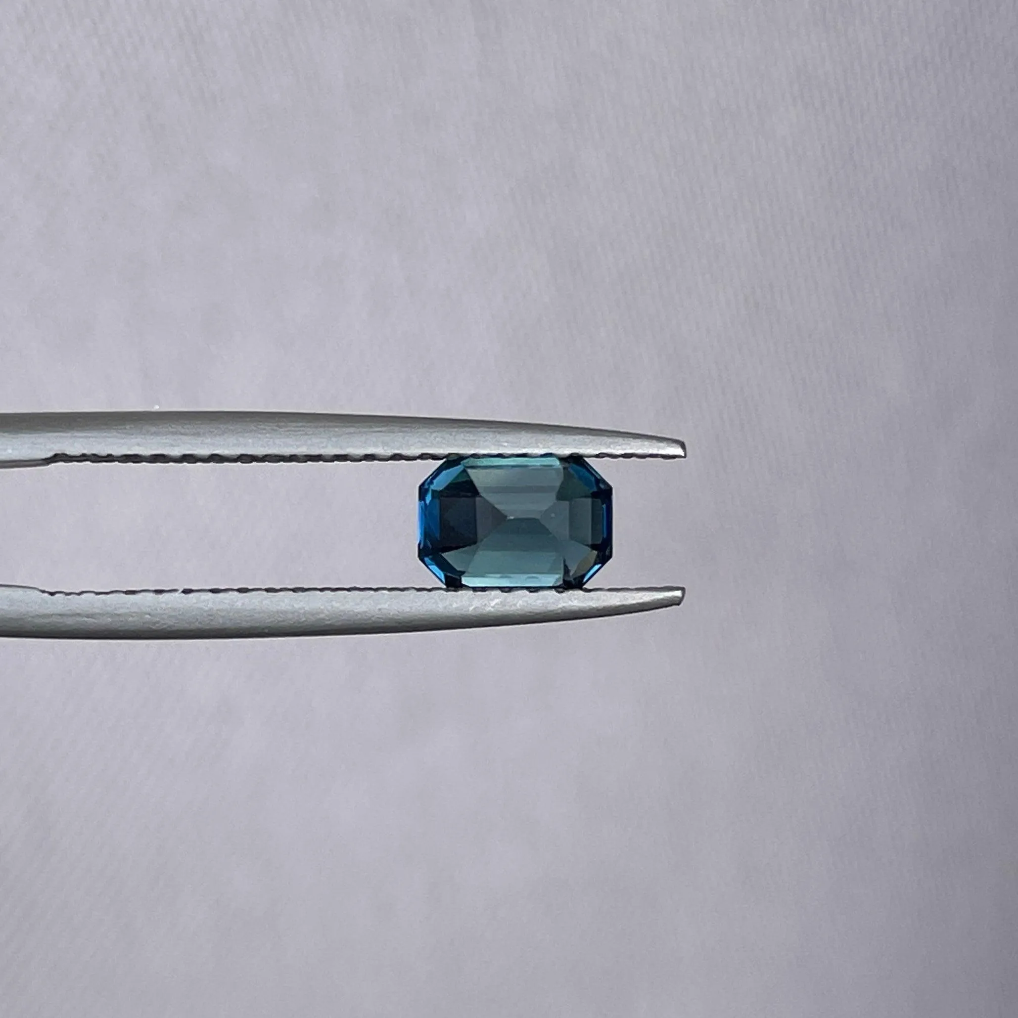 Natural Blue Green Sapphire Emerald Cut 1.13 Carat