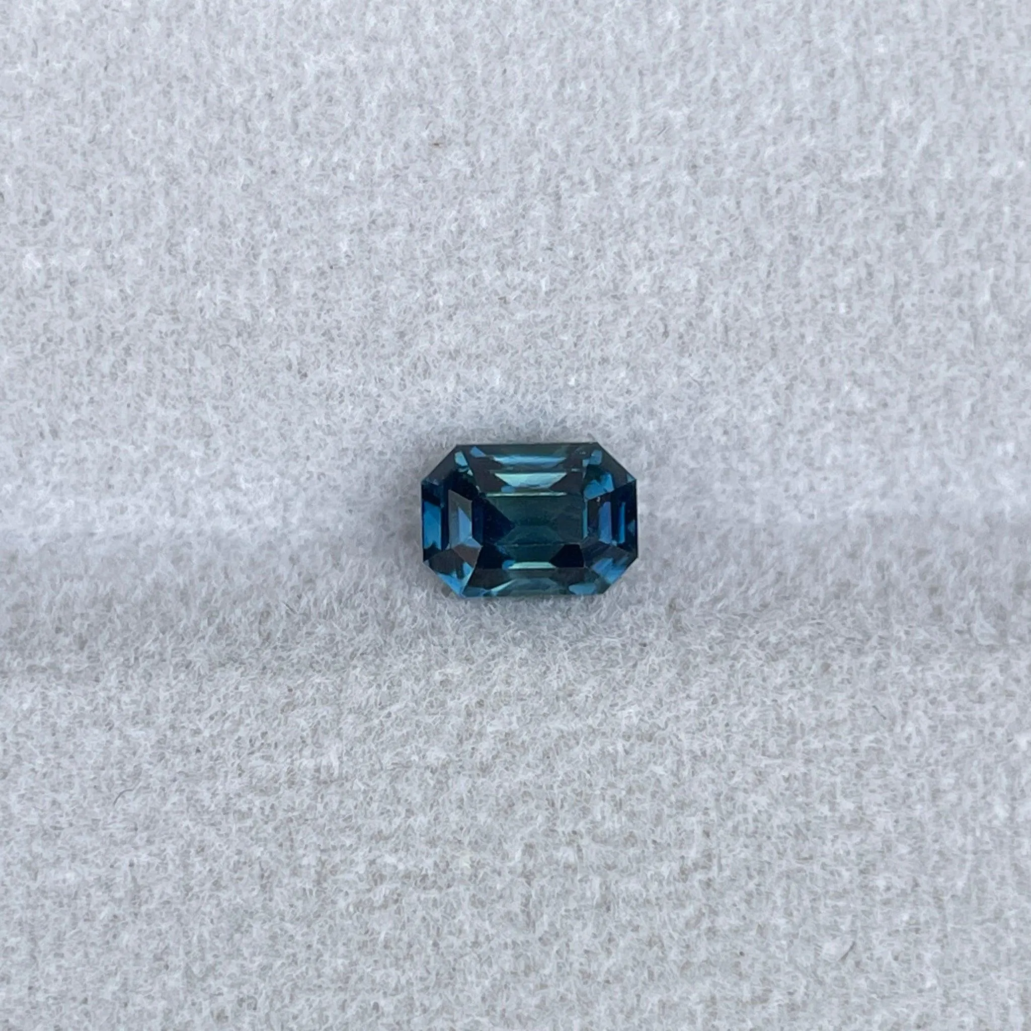 Natural Blue Green Sapphire Emerald Cut 1.13 Carat