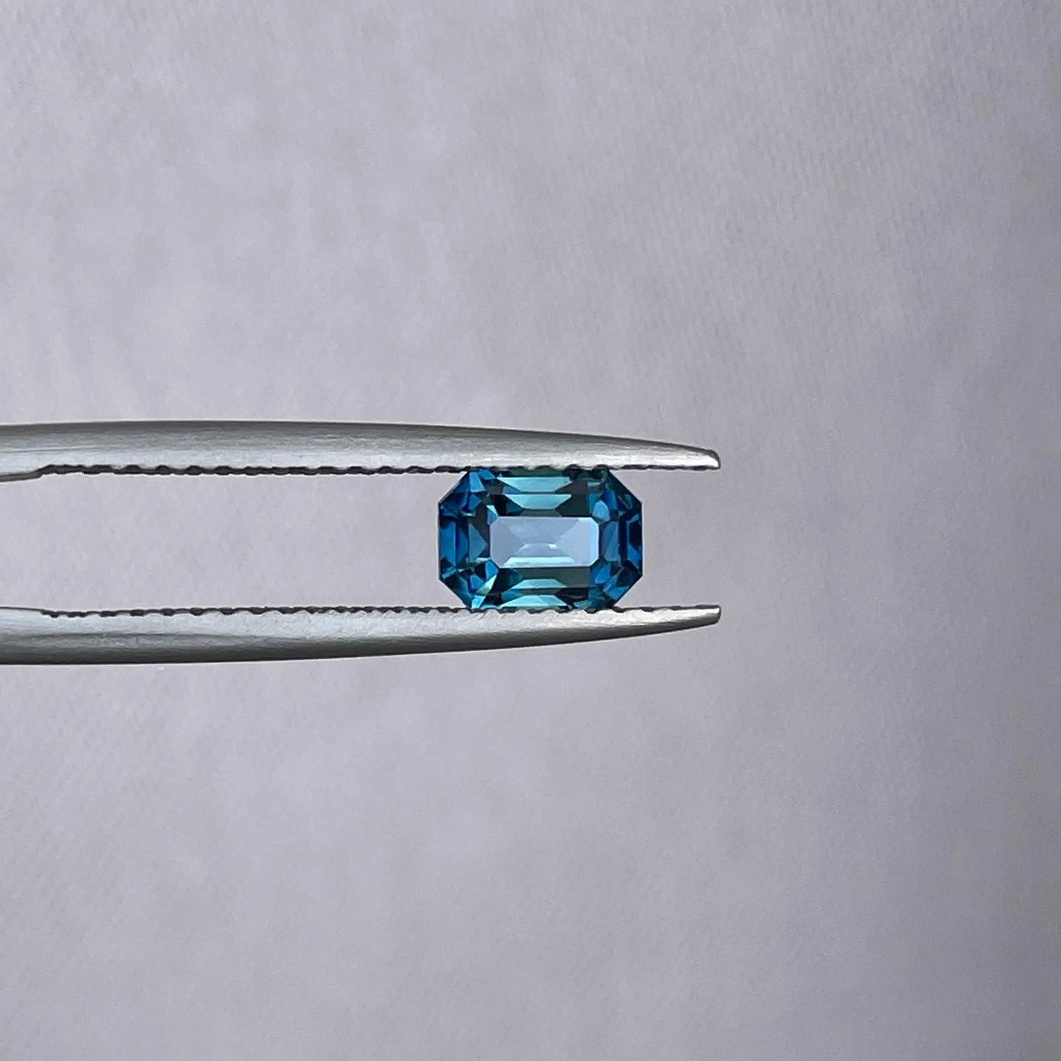 Natural Blue Green Sapphire Emerald Cut 1.13 Carat