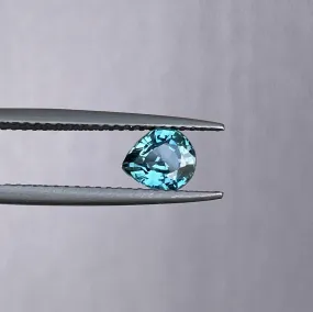 Natural Blue Green Sapphire | Pear Cut | 1.02 Carat | Bi Coloured Sapphire |  5.40 x6.20 mm | heated Sapphires | Natural Crystals Stones