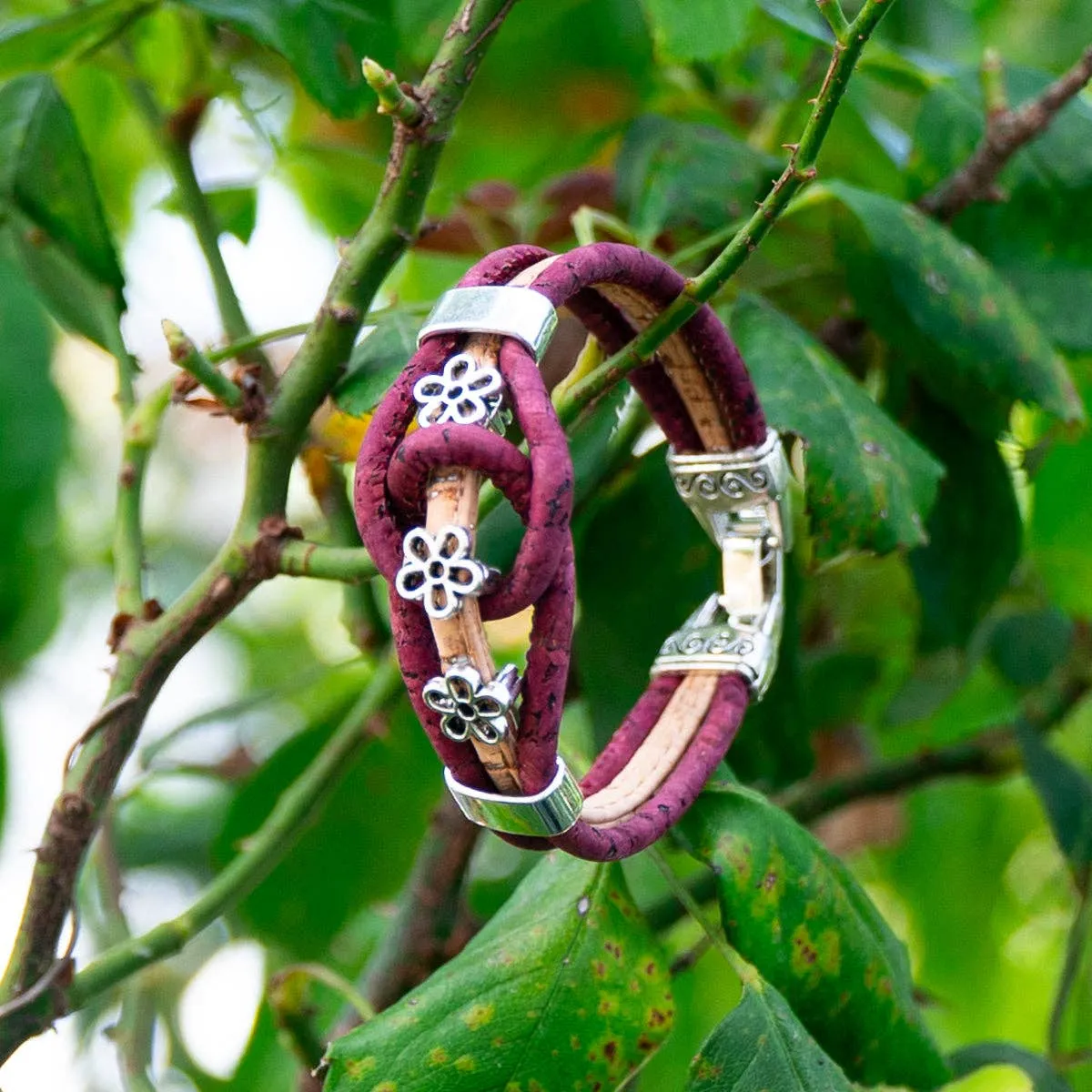 Natural Cork and Tree Accessories Handmade Women's cork Bracelet DBR-019-MIX-5