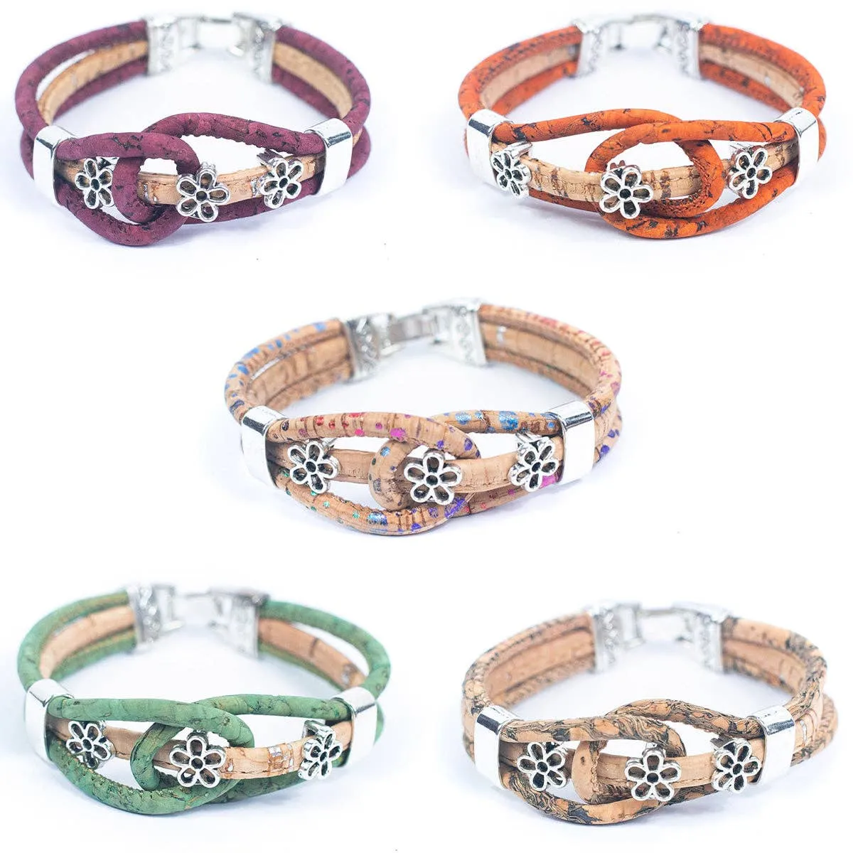 Natural Cork and Tree Accessories Handmade Women's cork Bracelet DBR-019-MIX-5