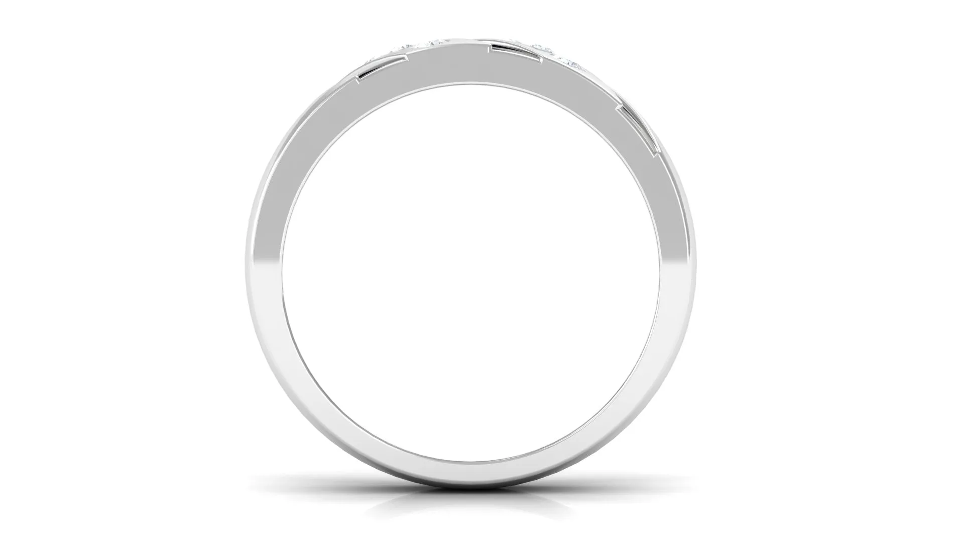 Natural Diamond Wedding Band with Enamel